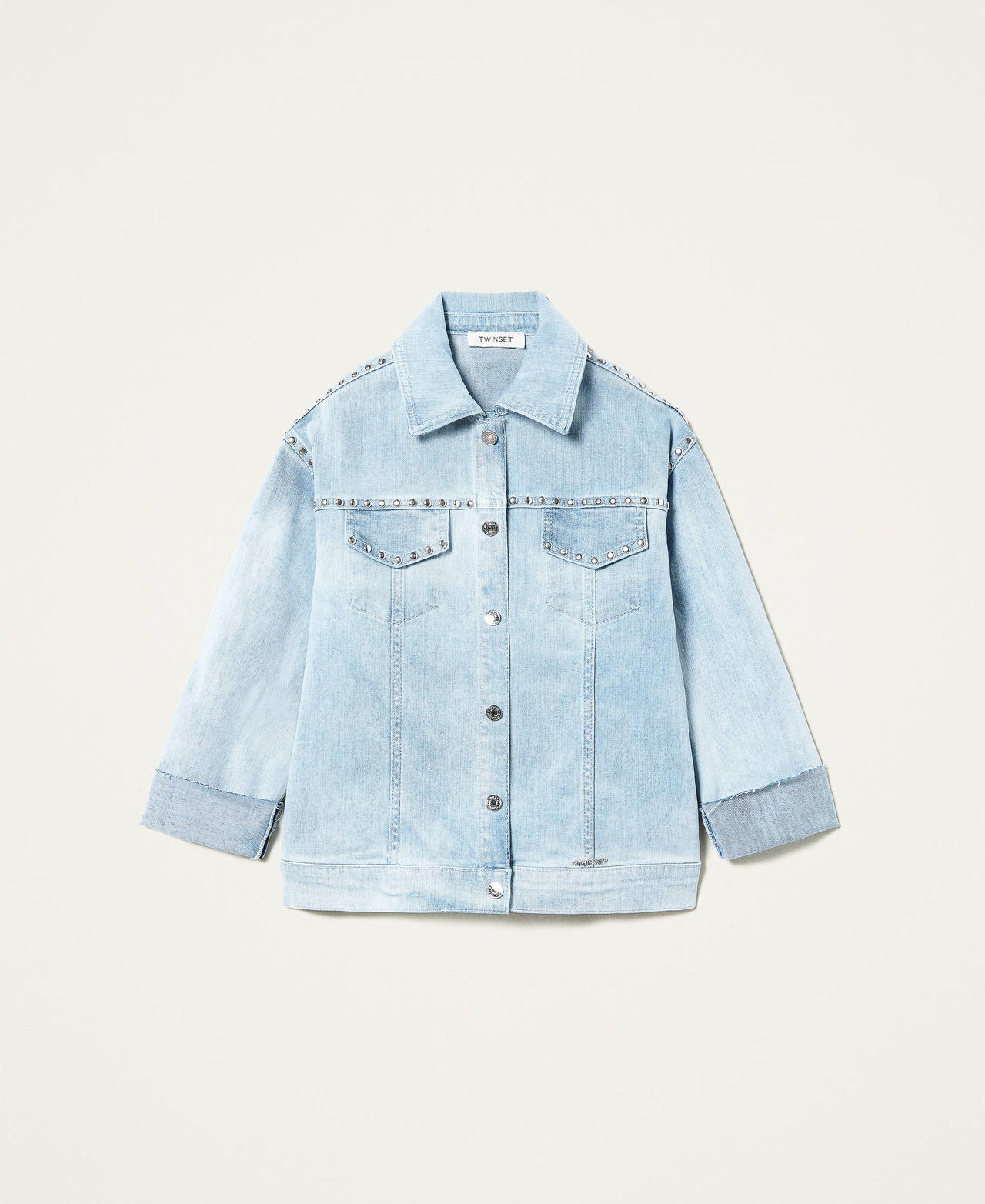Denim jacket with studs