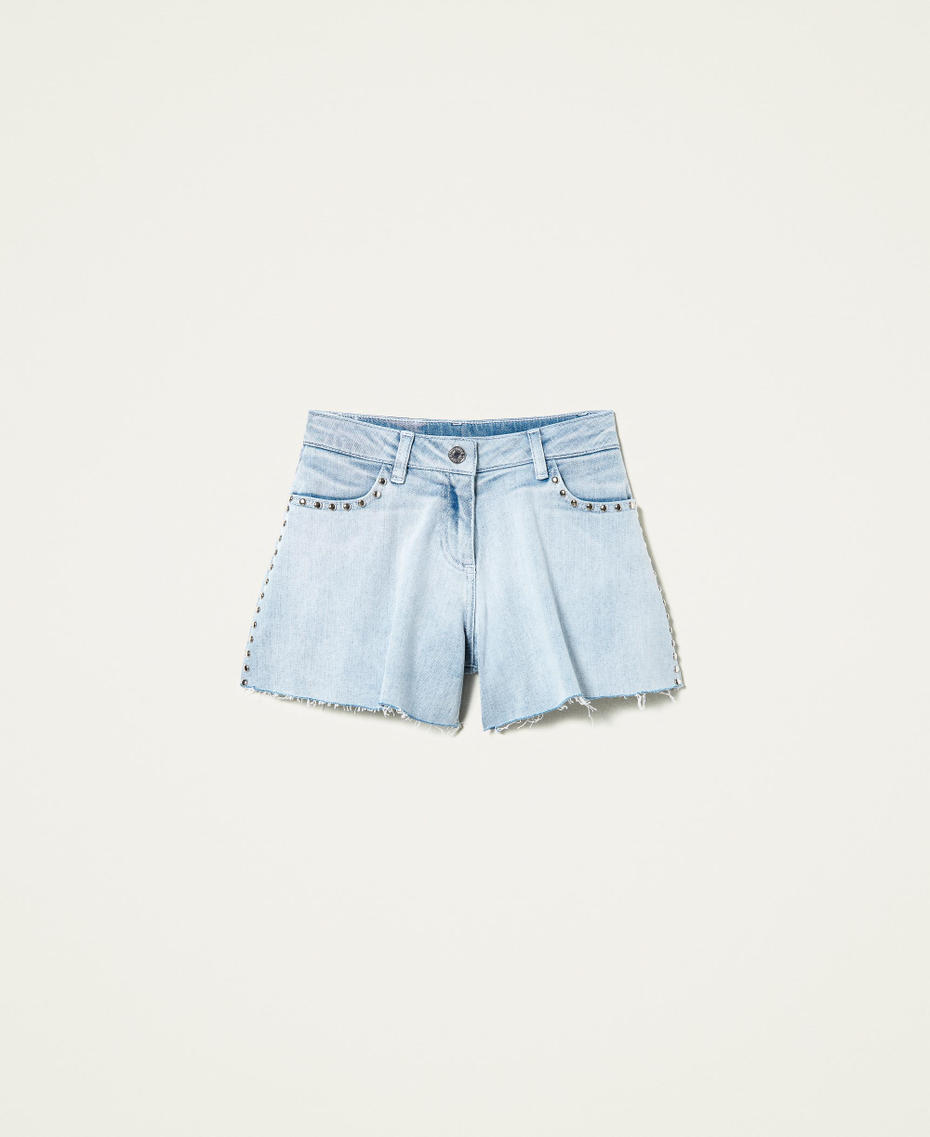 Shorts in jeans con borchie Denim "Bleach" Bambina 221GJ2412-0S