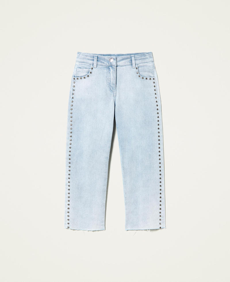 Raw cut jeans with studs
