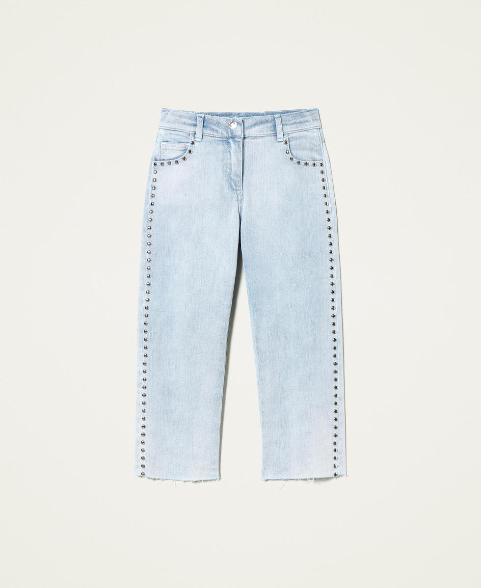 Jean sans ourlet avec clous