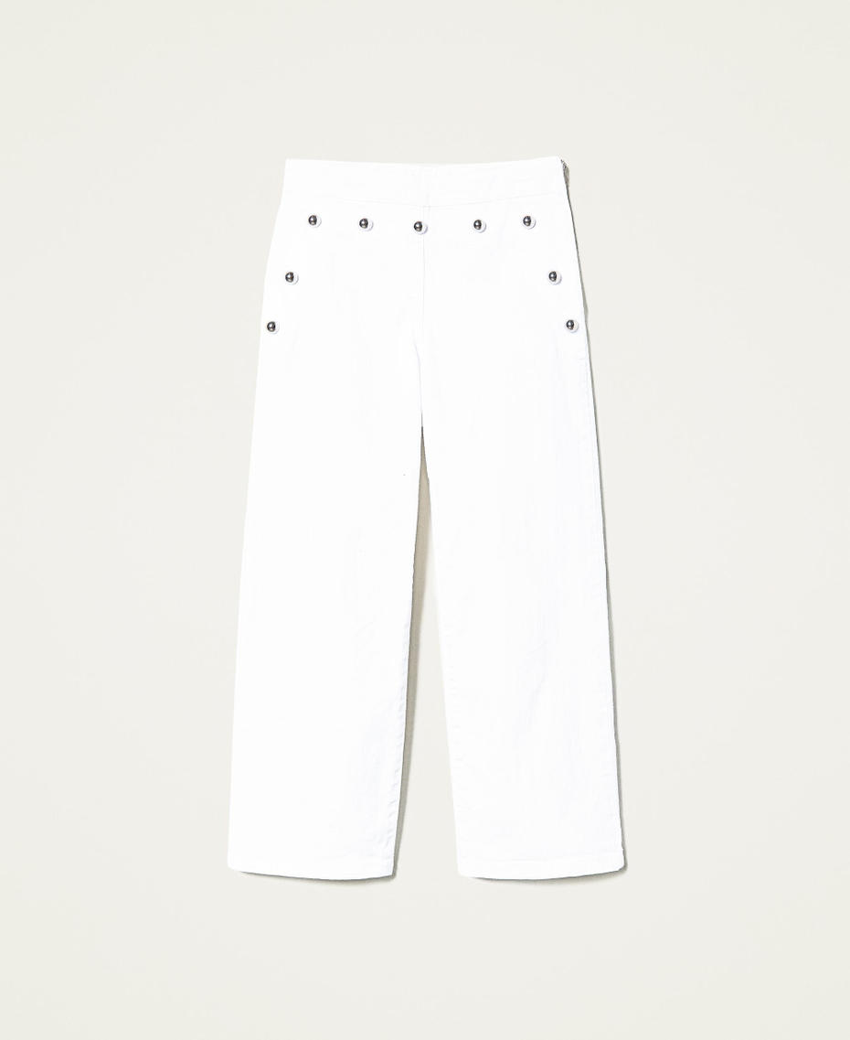 Pantalon ample en bull avec clous Off White Fille 221GJ2446-0S
