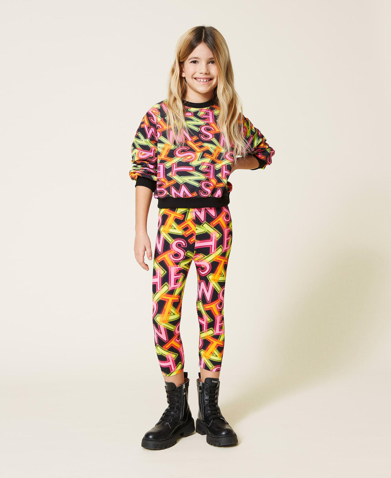 Leggings with logo print