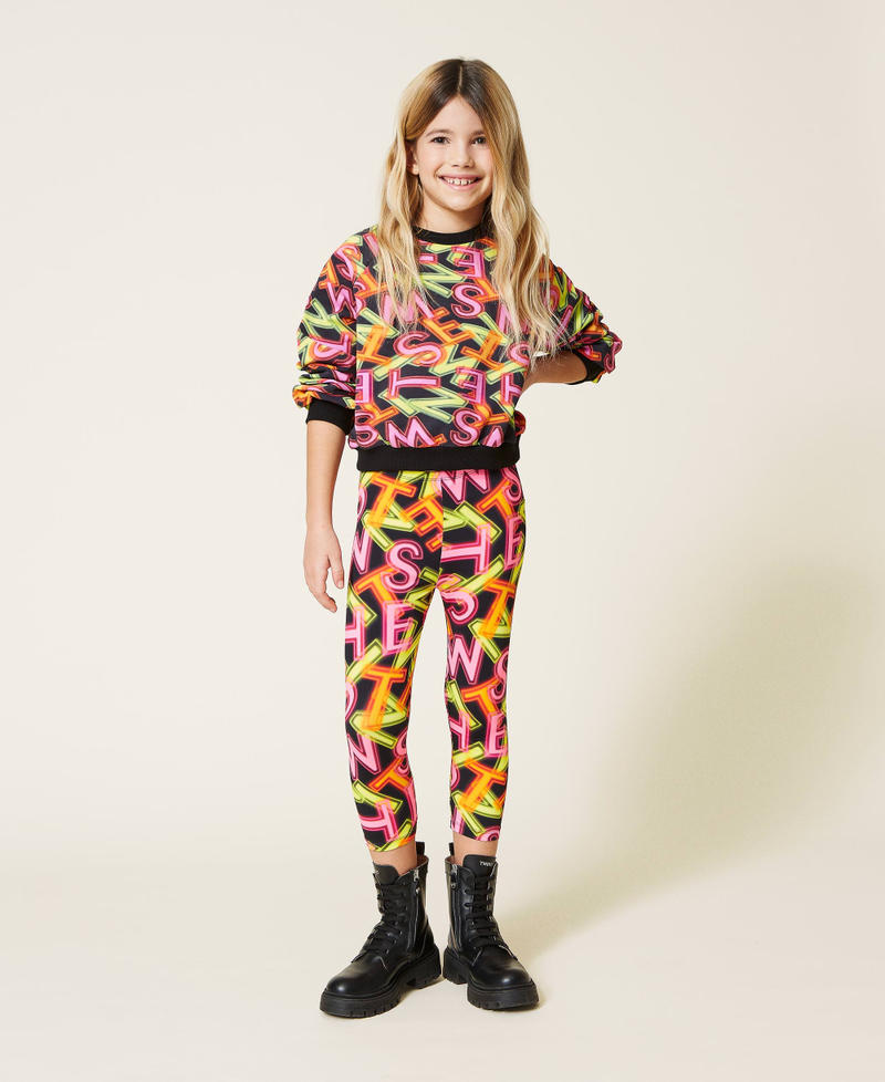 Leggings with logo print