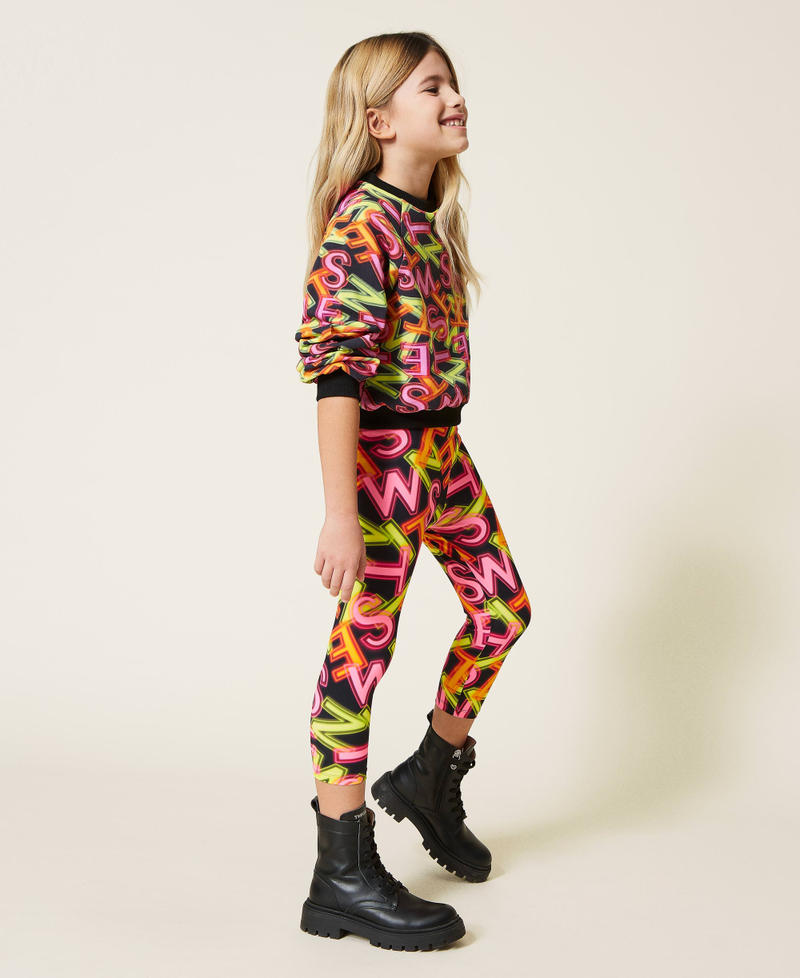 Leggings with logo print