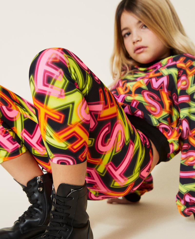 Leggings with logo print