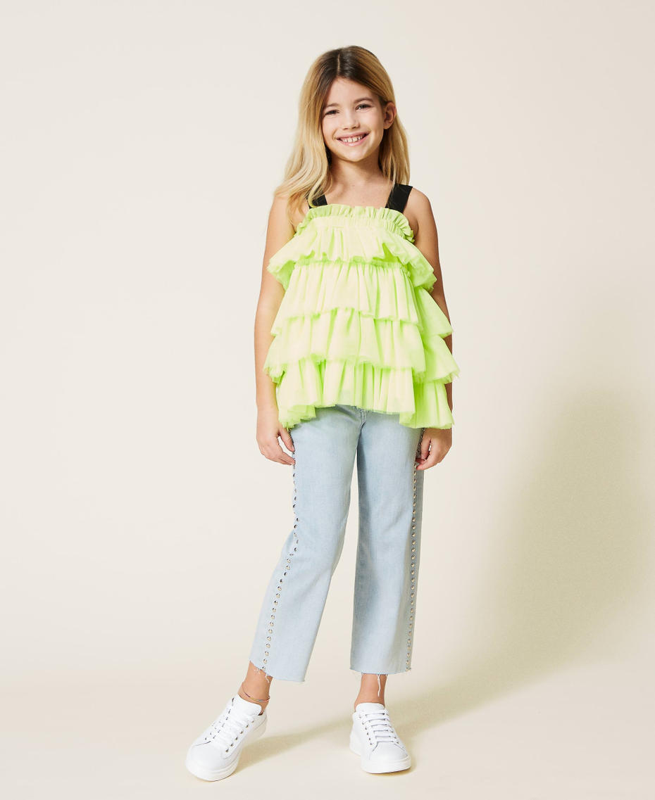 Gonna-top con balze in tulle