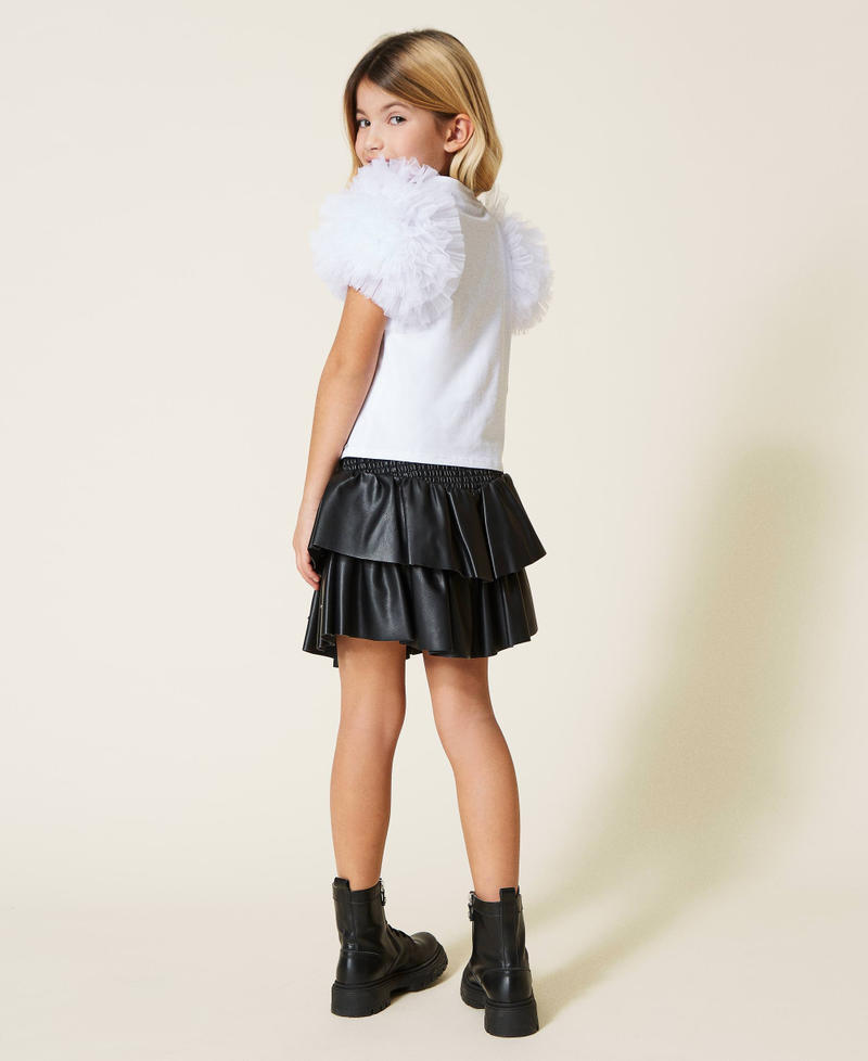 T-shirt with tulle sleeves Off White Girl 221GJ2Q42-05