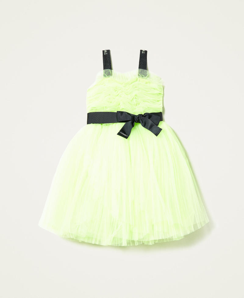 Pleated tulle dress "Lemongrass” Yellow Girl 221GJ2Q46-0S