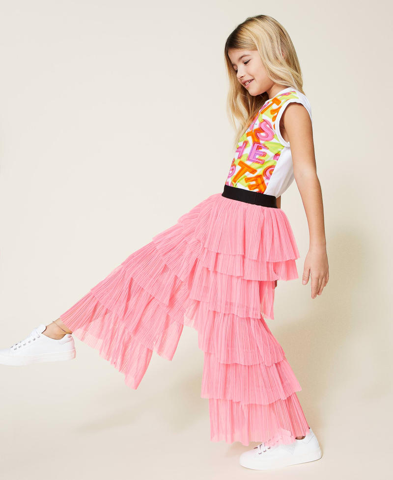 Pleated tulle trousers