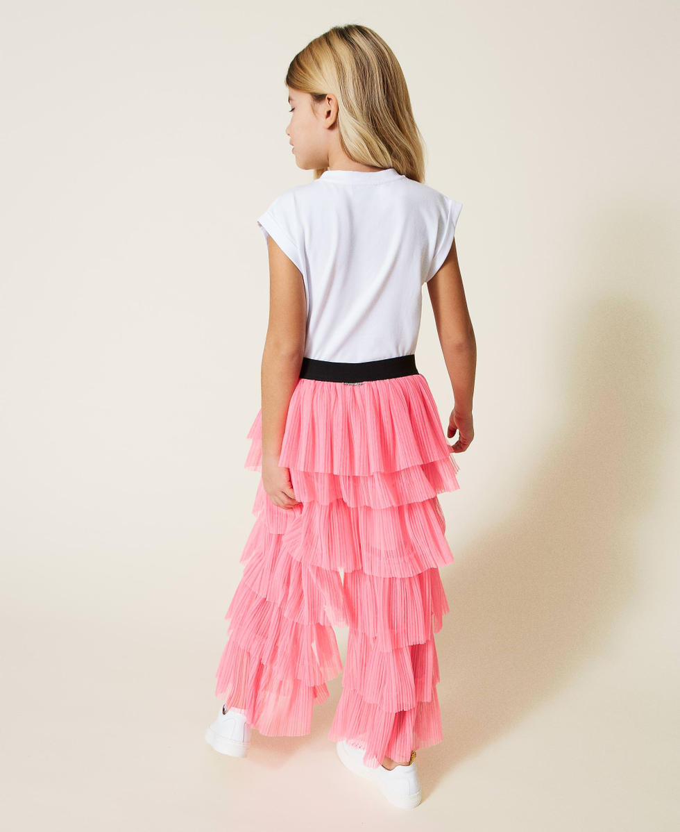 Pantalon en tulle pliss Fille Fuchsia TWINSET Milano