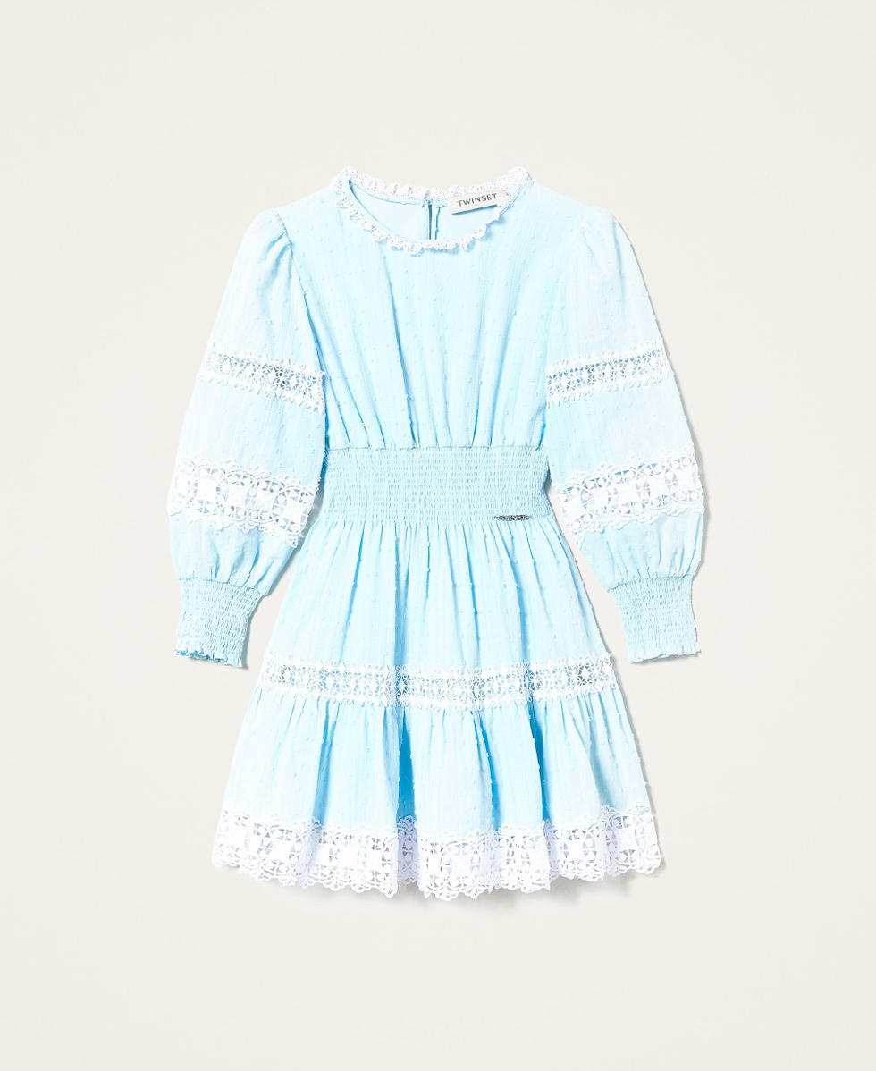 Muslin dress with lace