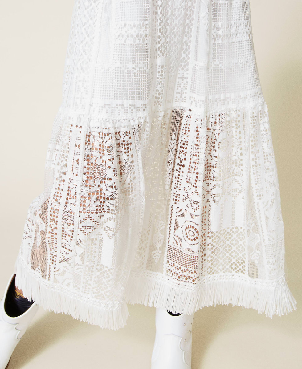 Gonna lunga in pizzo Bambina Bianco TWINSET Milano