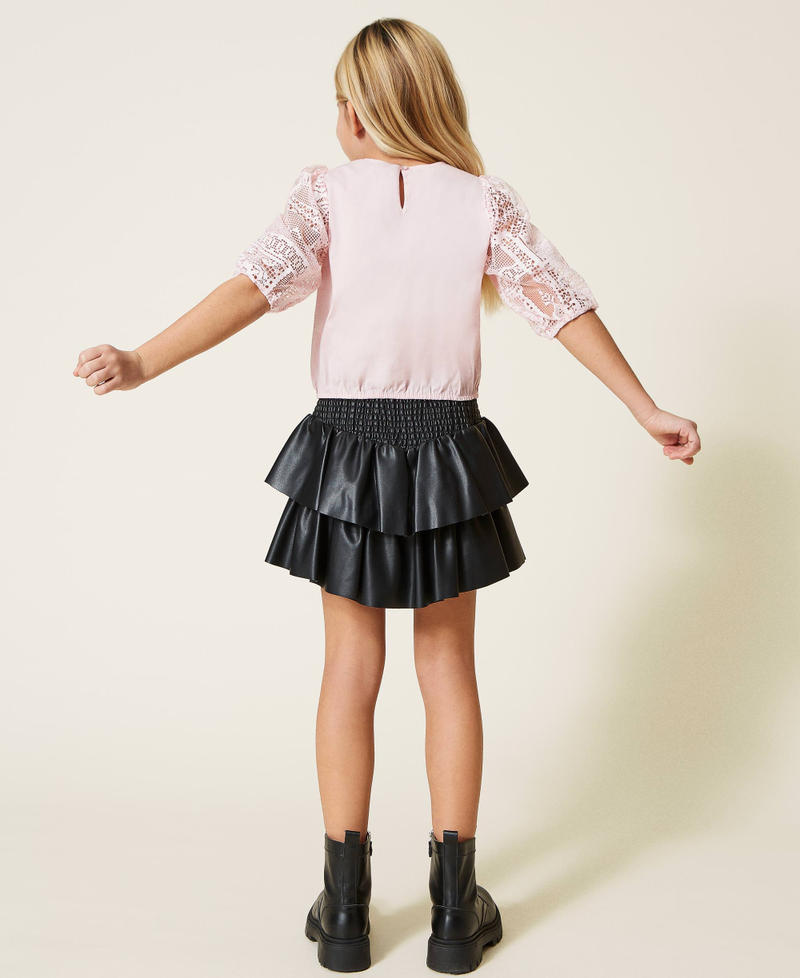 Кружевная блузка Розовый Мел Девочка 221GJ2Q66-04
