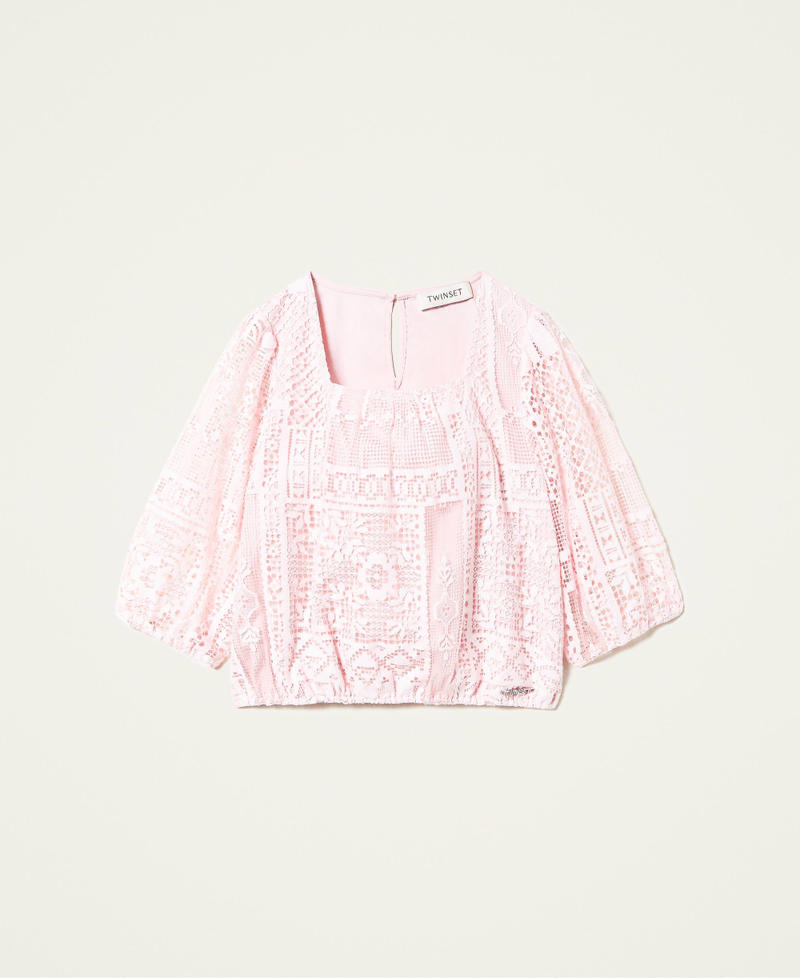 Кружевная блузка Розовый Мел Девочка 221GJ2Q66-0S