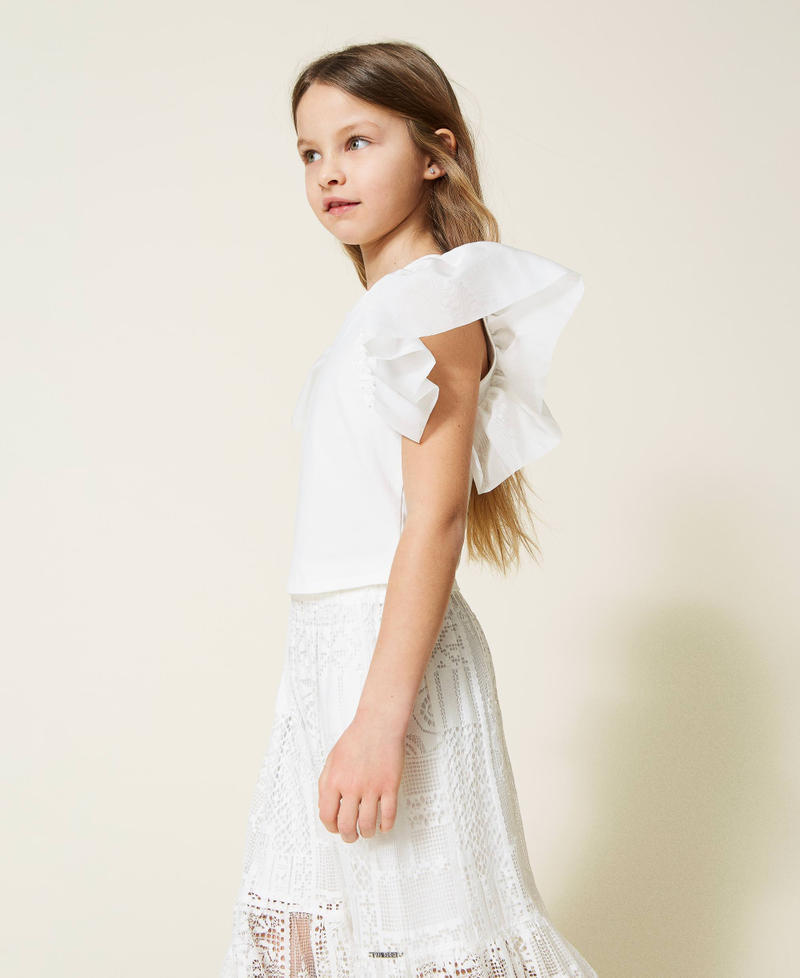 Top with organza sleeves Off White Girl 221GJ2QAB-03