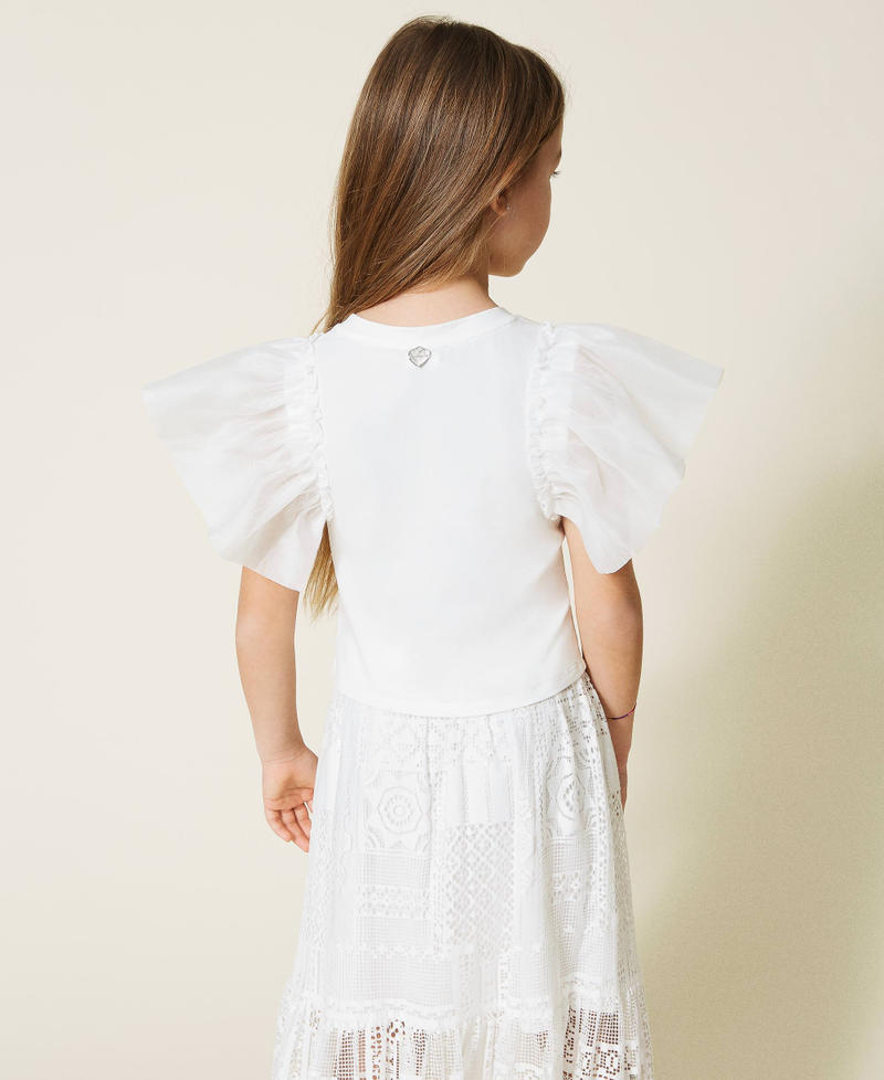 Top with organza sleeves Off White Girl 221GJ2QAB-04