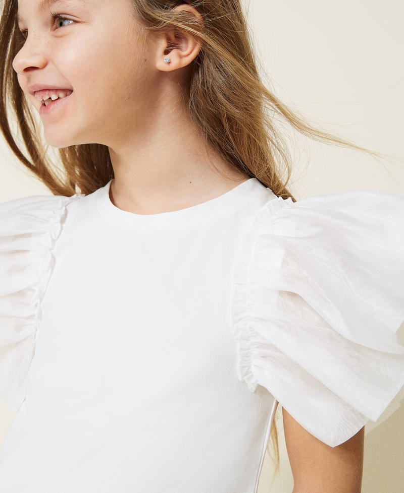 Top with organza sleeves Off White Girl 221GJ2QAB-05