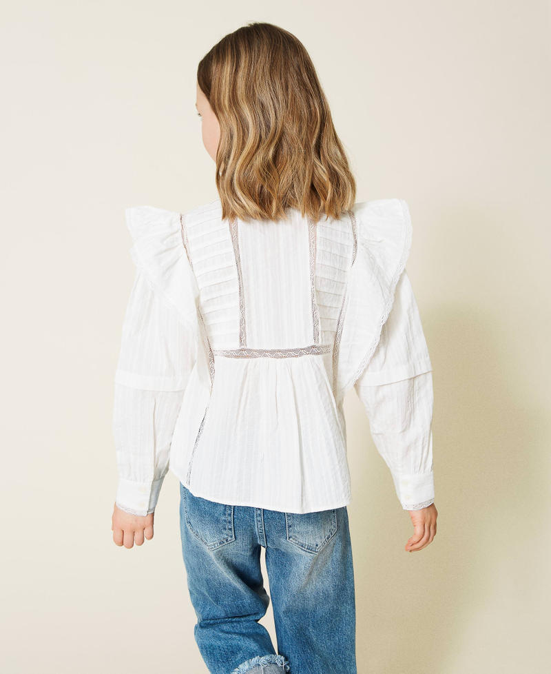 Musselinbluse mit Spitze