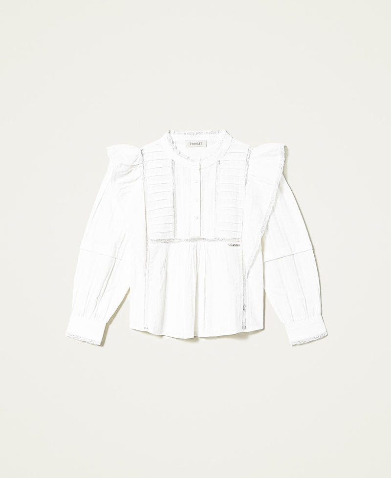 Musselinbluse mit Spitze