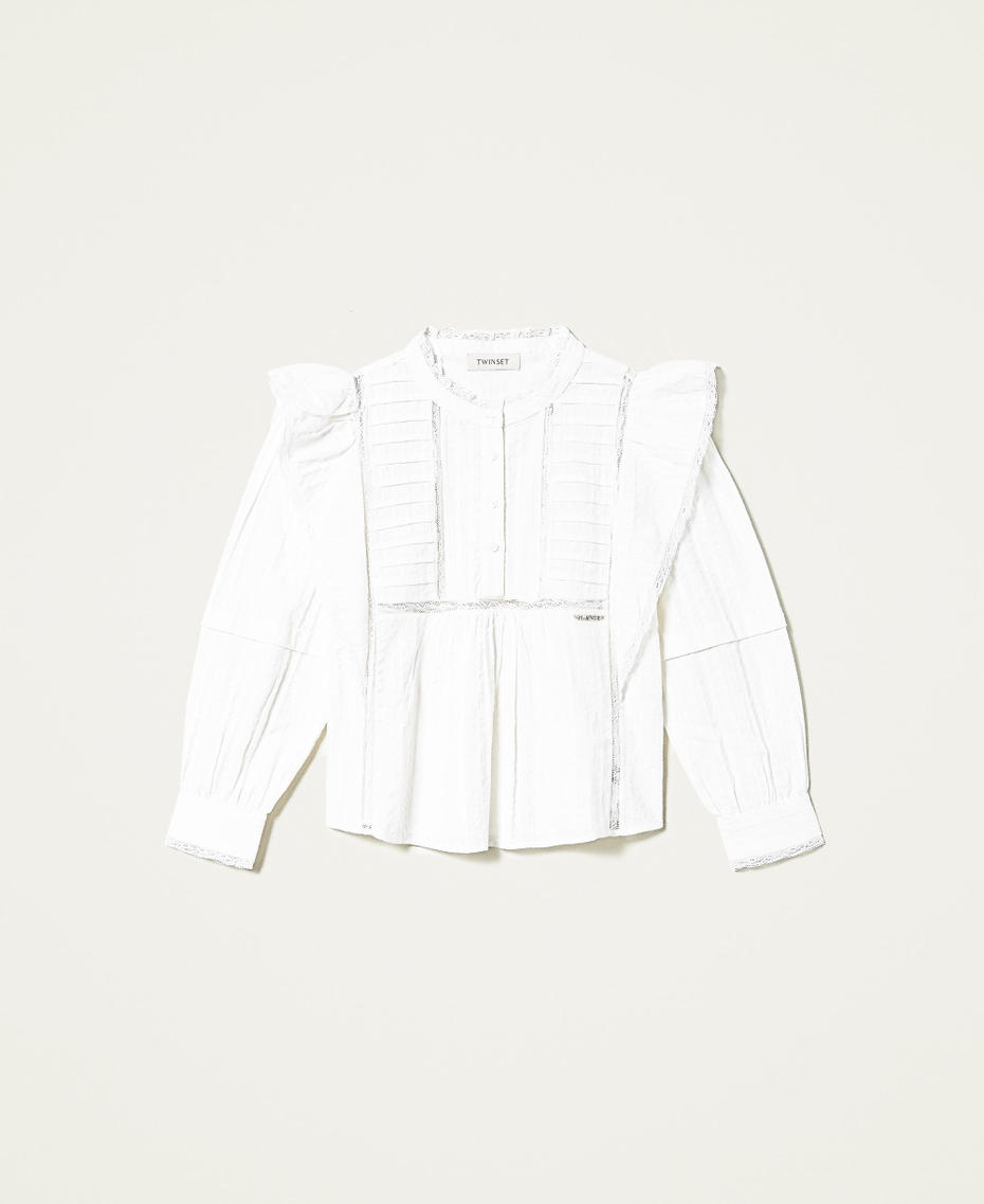 Musselinbluse mit Spitze