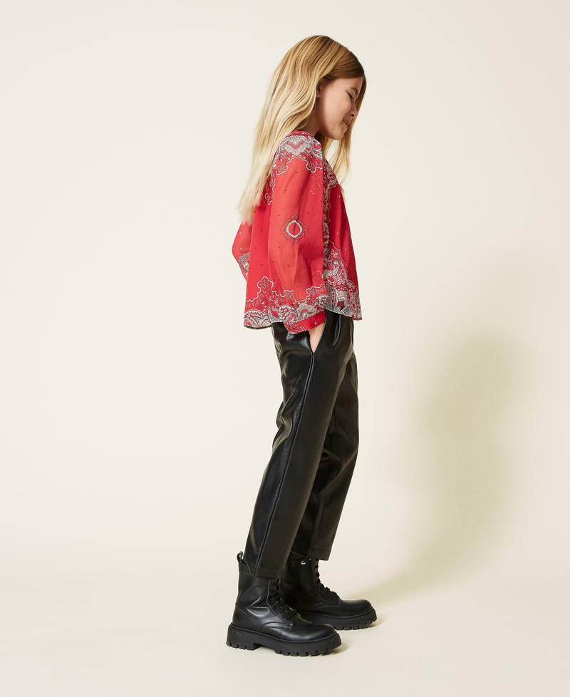 Creponne blouse with bandanna print "Fire Red” Bandanna Print Girl 221GJ2T51-02