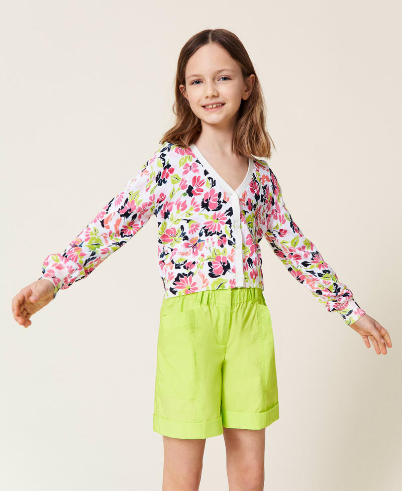 Printed knit cardigan