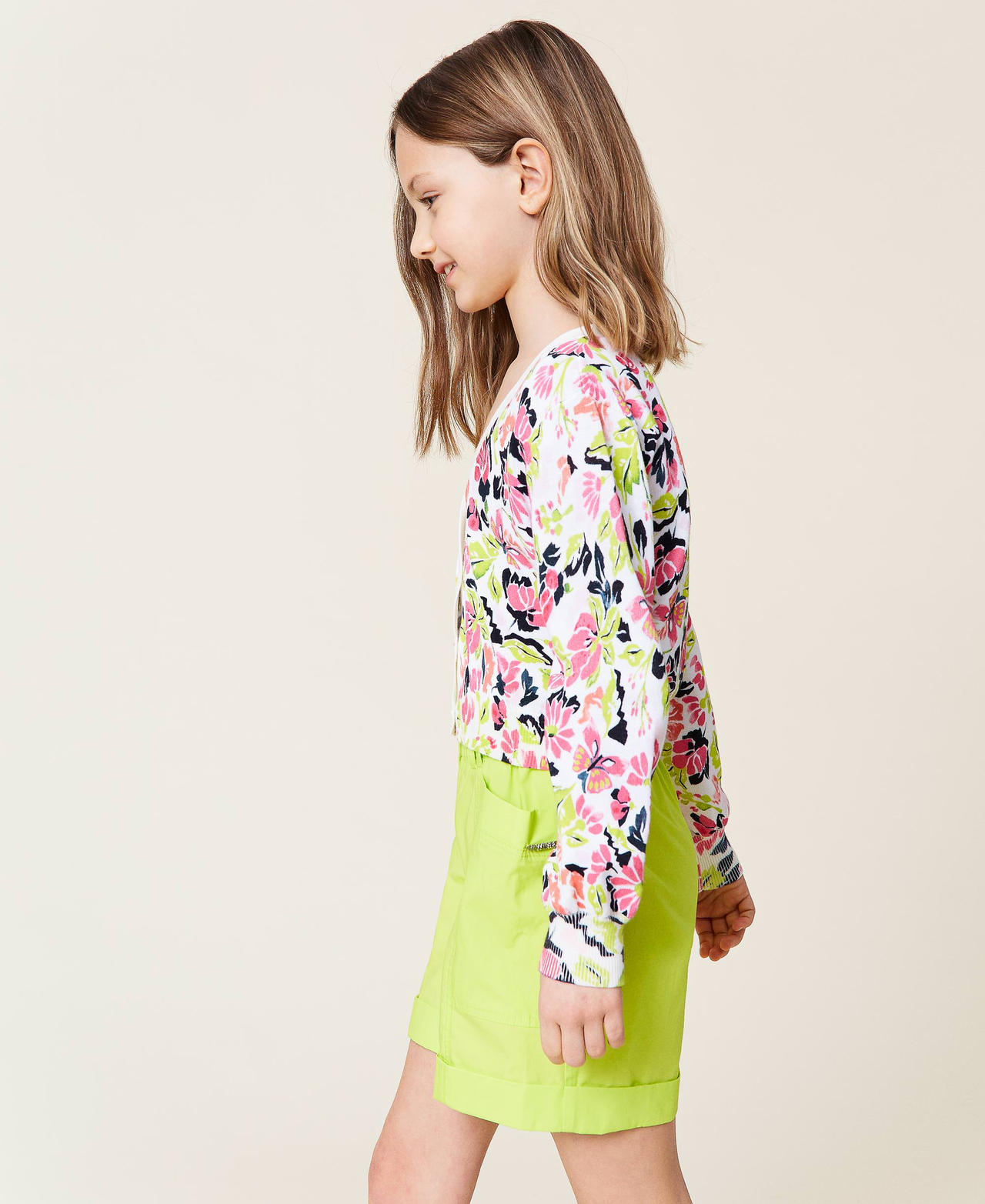 Printed knit cardigan