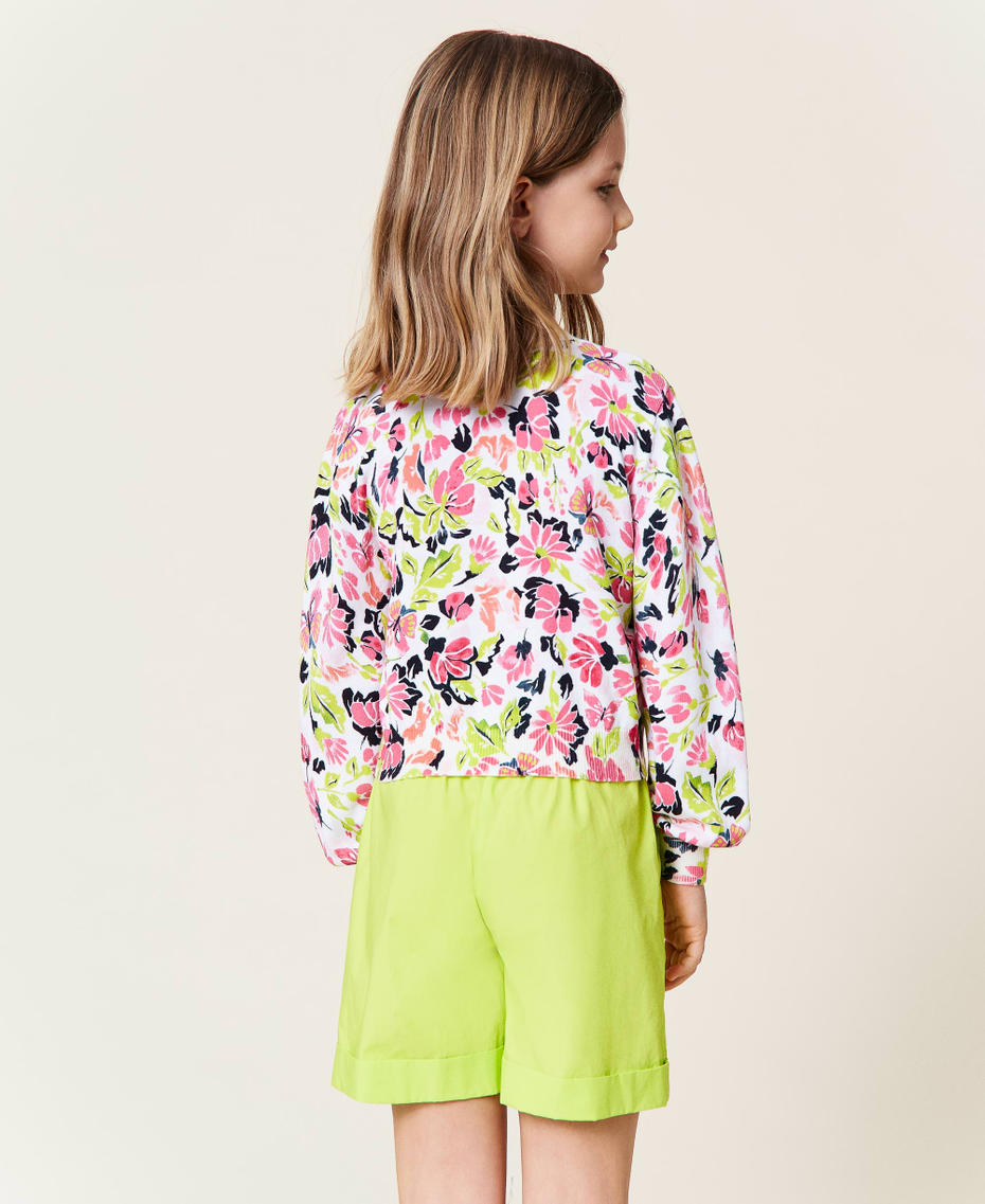 Printed knit cardigan