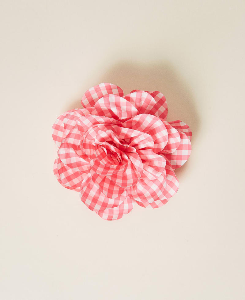 Gingham pattern brooch