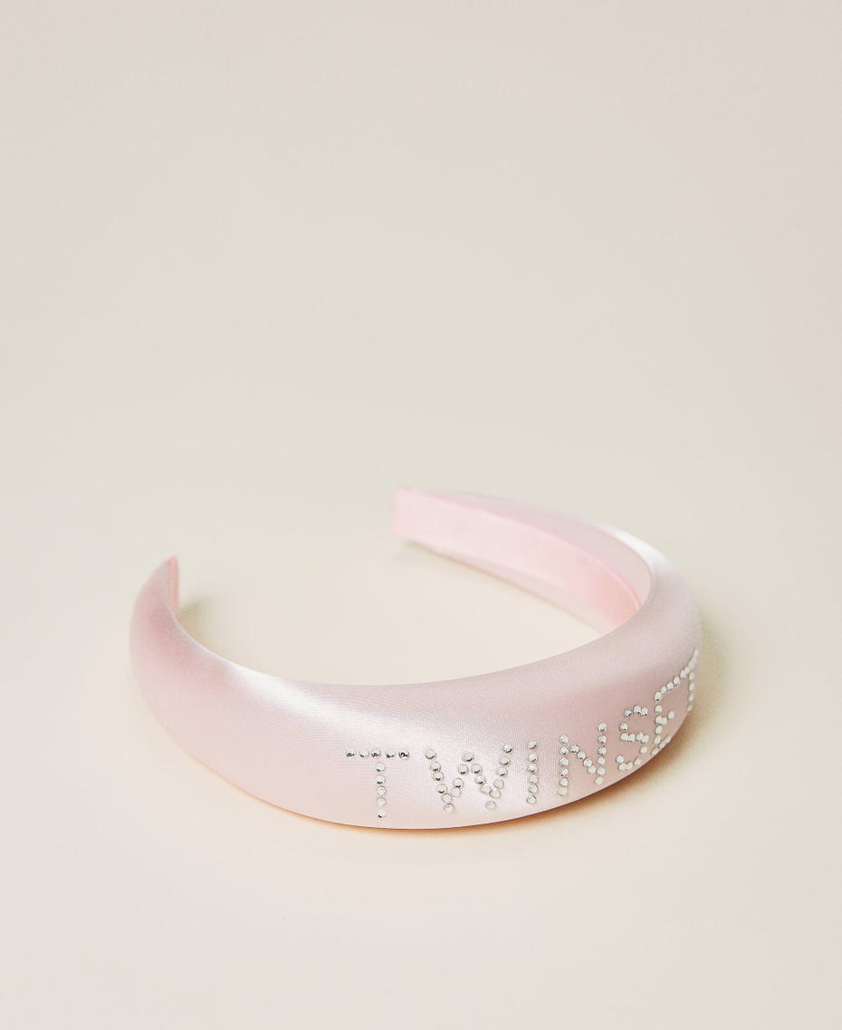 Satin headband with rhinestones Chalk Pink Girl 221GJ4QY0-01