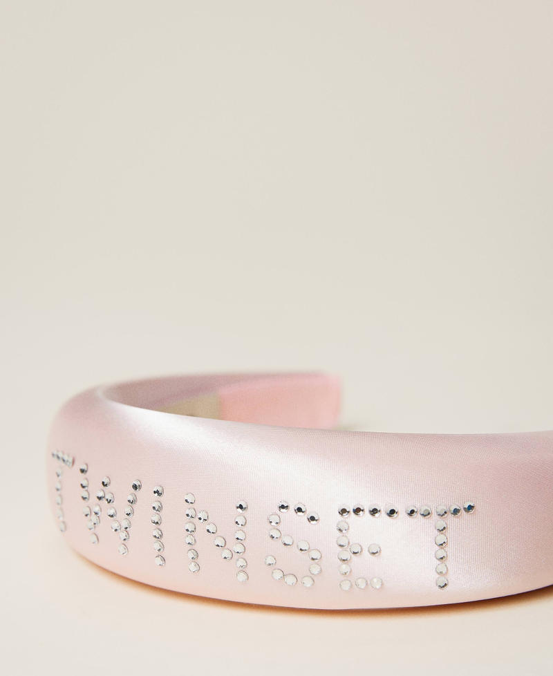 Satin headband with rhinestones