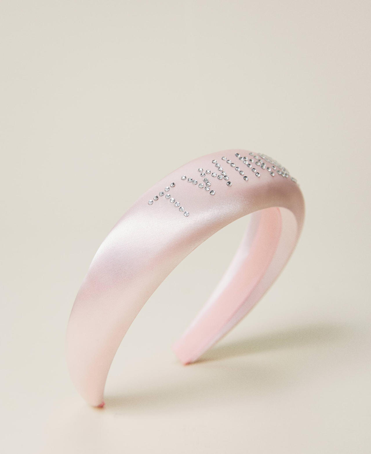 Satin headband with rhinestones