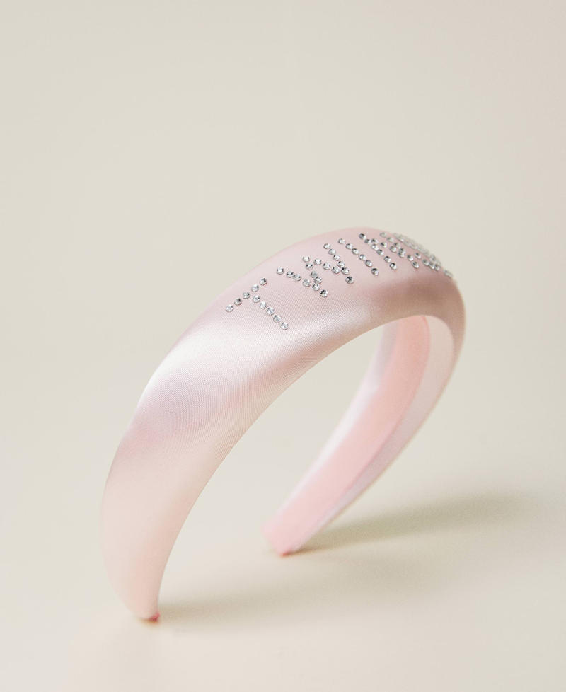Satin headband with rhinestones
