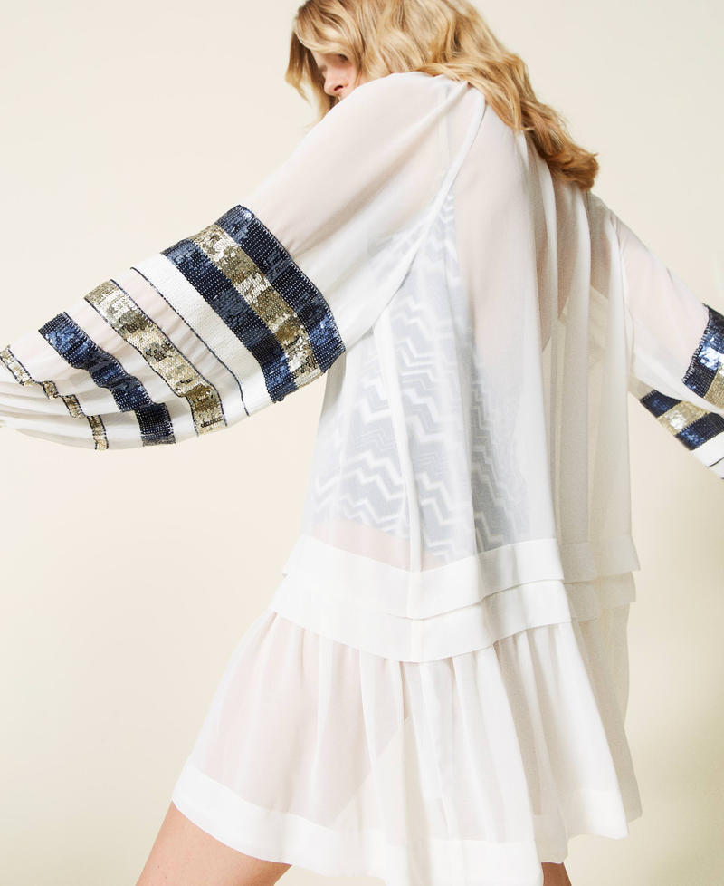 Georgette kaftan with sequins Ivory Woman 221LB23BB_00018_04