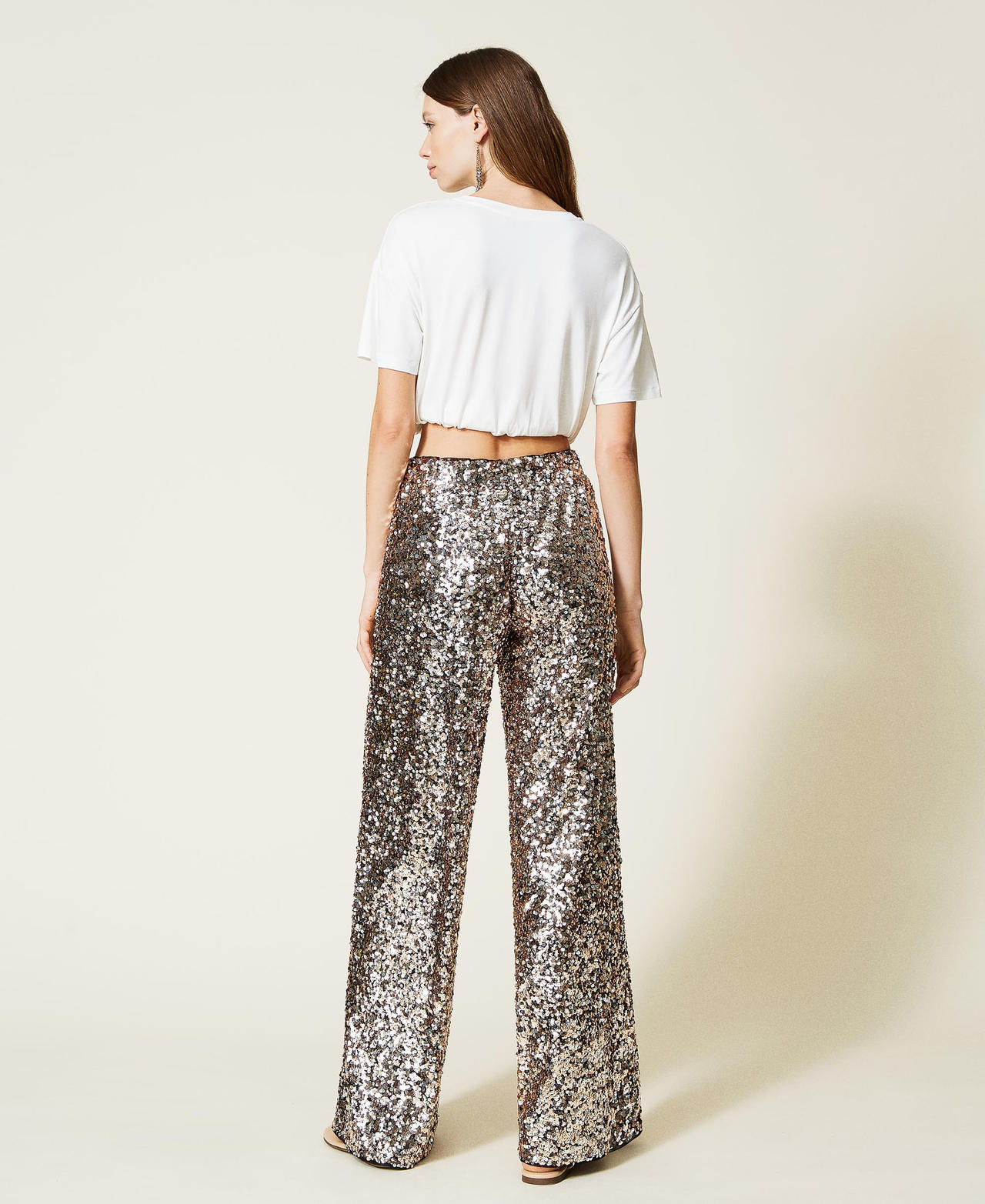 Full sequin palazzo trousers