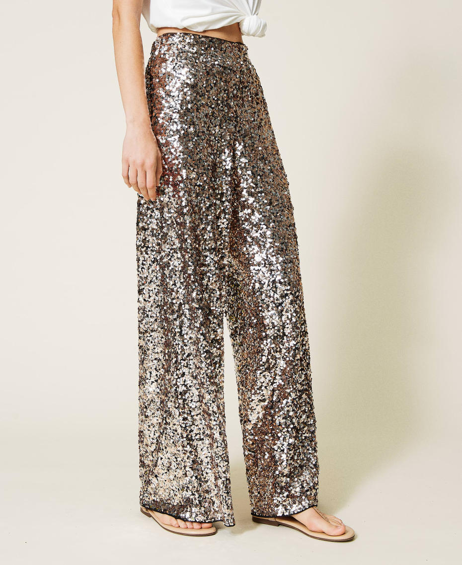 Full sequin palazzo trousers