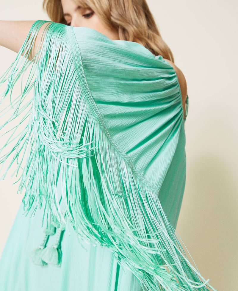 Платье-кафтан с бахромой Зеленый "Ледяной зеленый" женщина 221LB2DAA-04