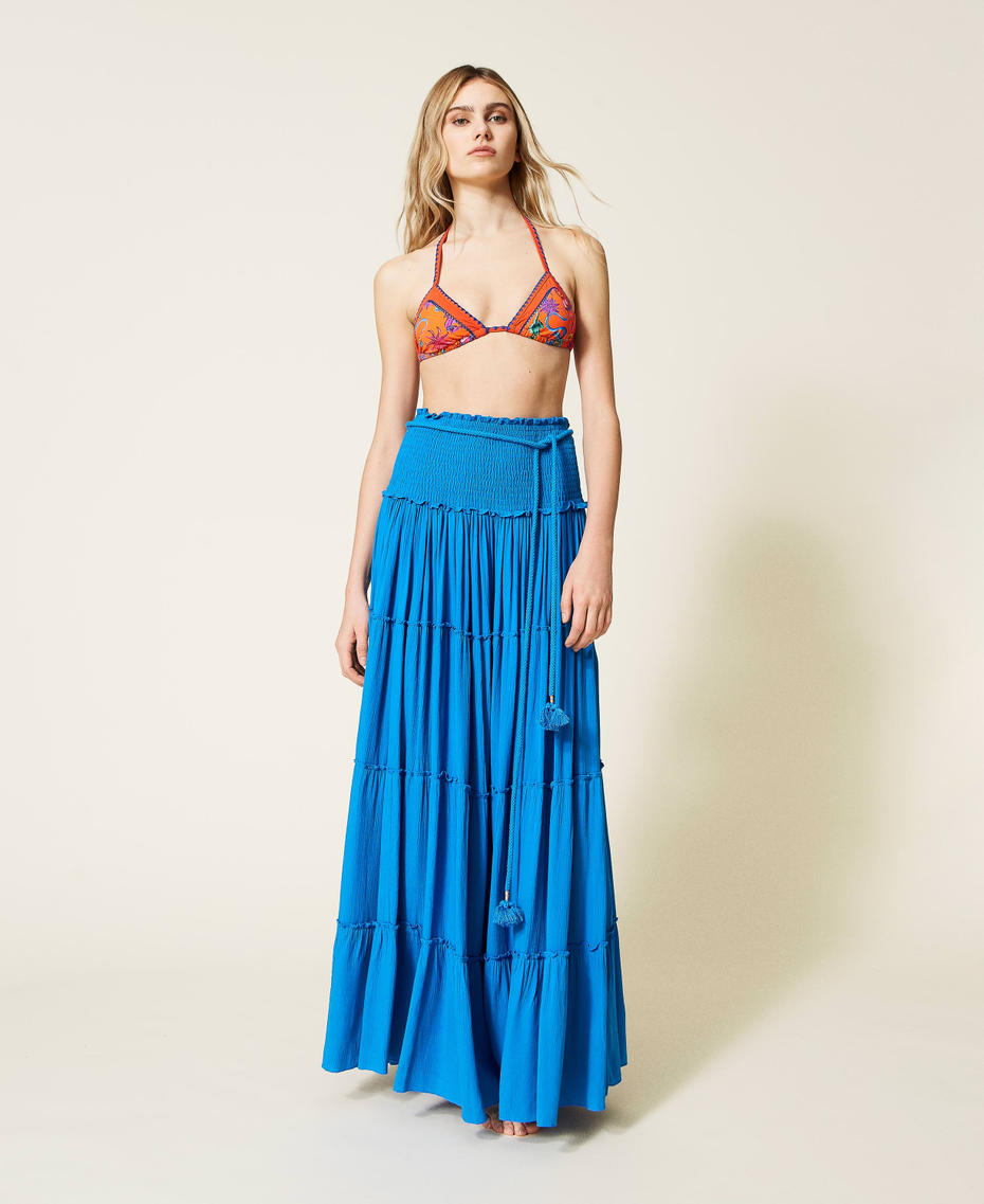 Creponne skirt-dress Cosmic Blue Woman 221LB2DEE-01