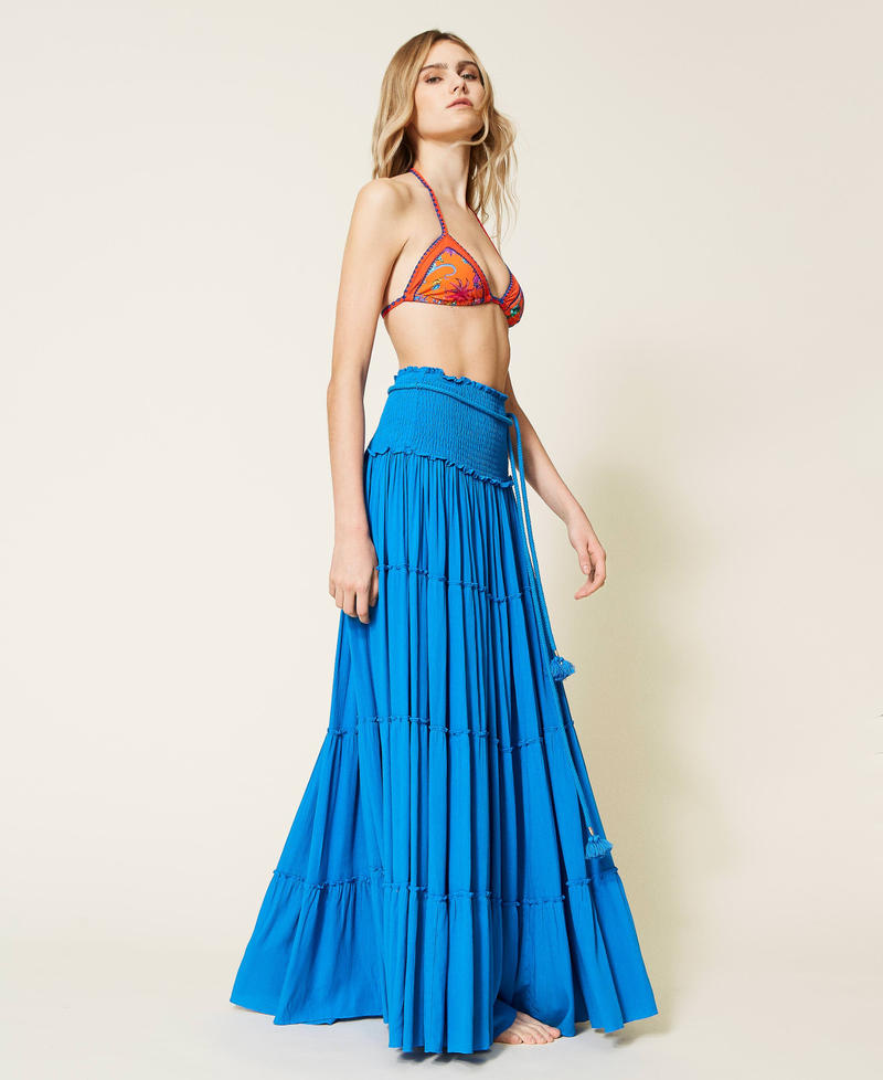 Creponne skirt-dress Cosmic Blue Woman 221LB2DEE-02