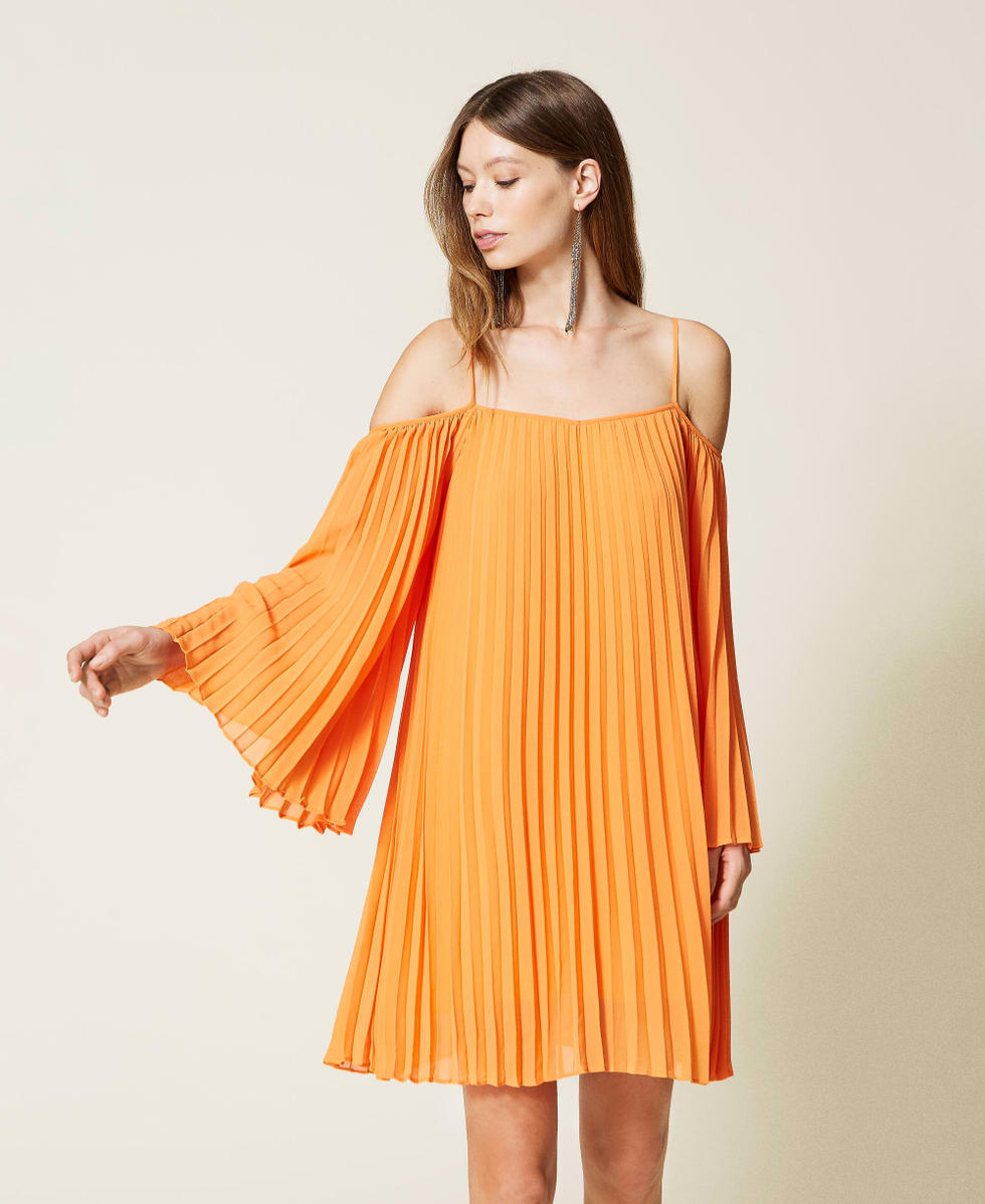 Pleated georgette dress