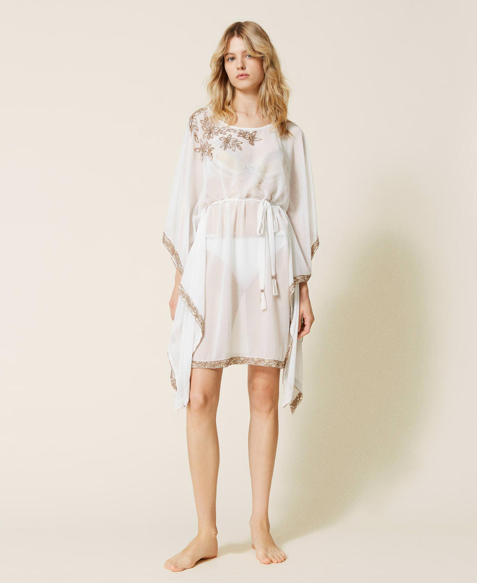 Georgette kaftan with embroidery