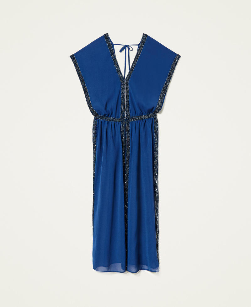 Long georgette kaftan with embroidery