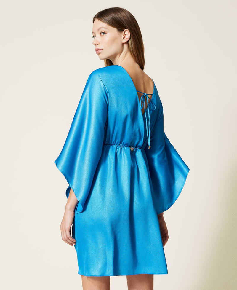 Платье-кафтан из ламинированного жоржета космический синий женщина 221LB2HCC-04