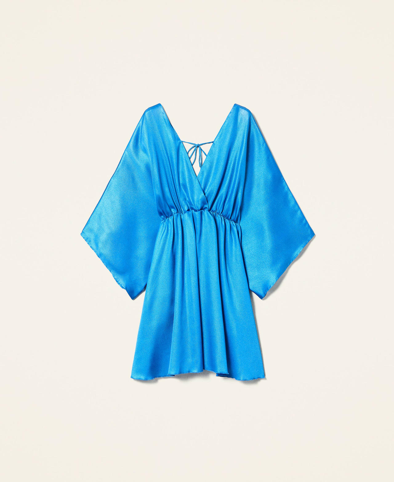 Платье-кафтан из ламинированного жоржета космический синий женщина 221LB2HCC-0S