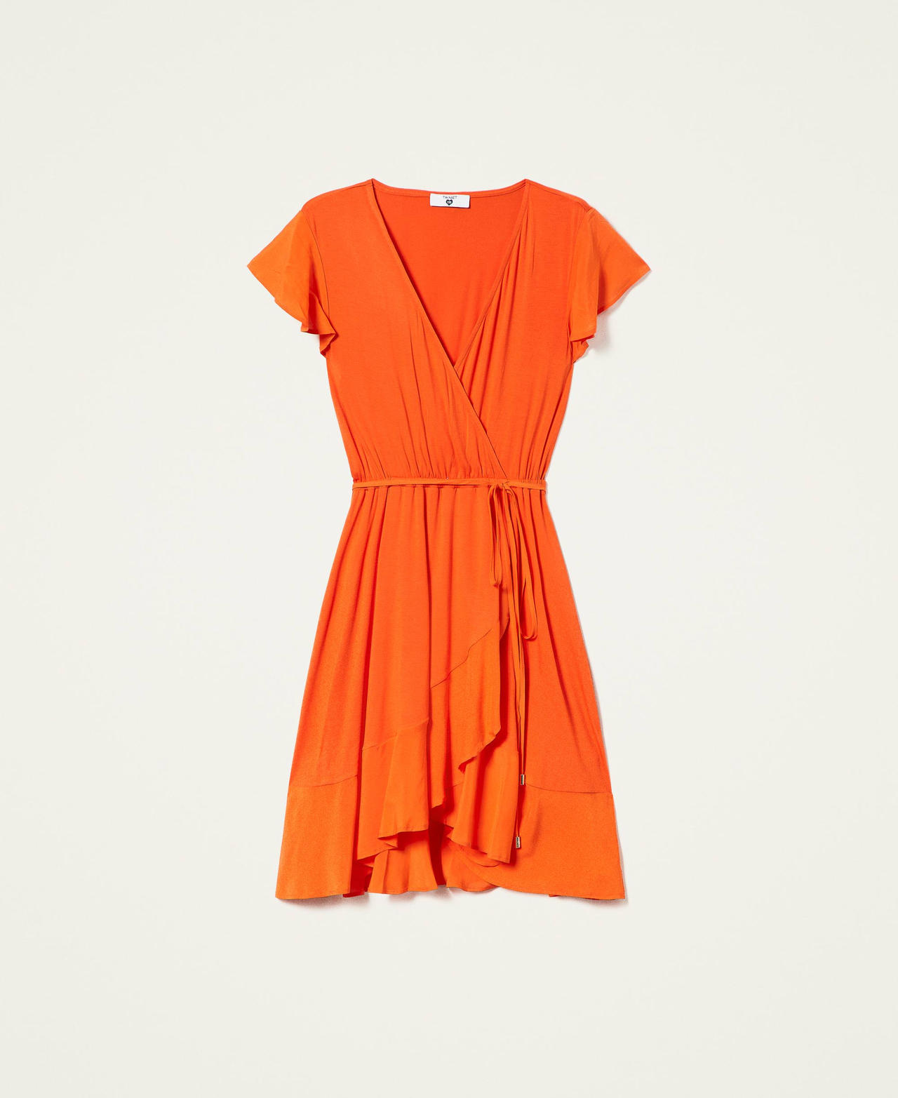 Robe courte avec volant asym&eacute;trique