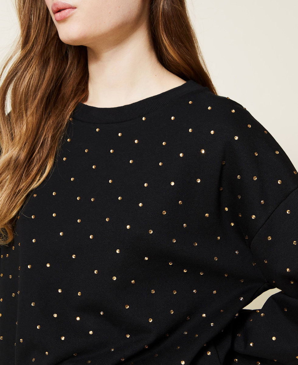 Black sweater with clearance rhinestones