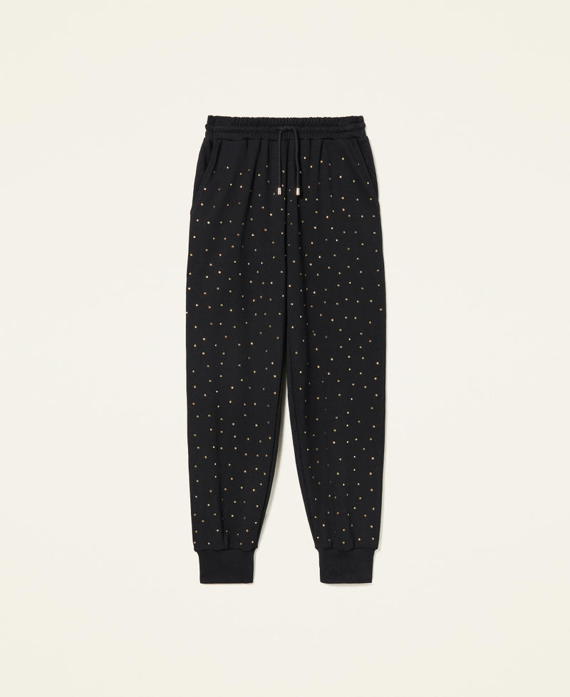Sweatpants with rhinestones