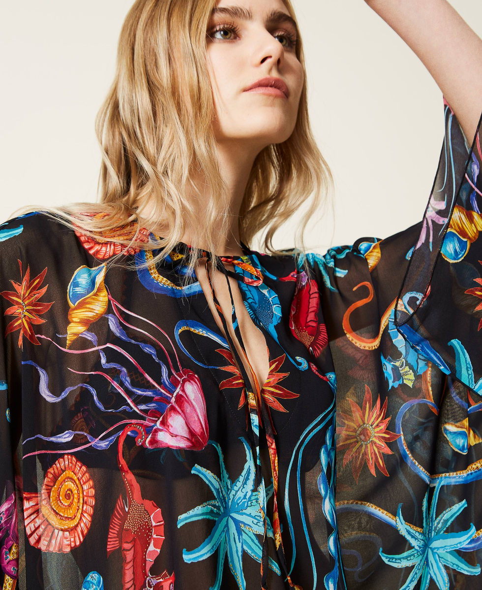 Printed georgette kaftan
