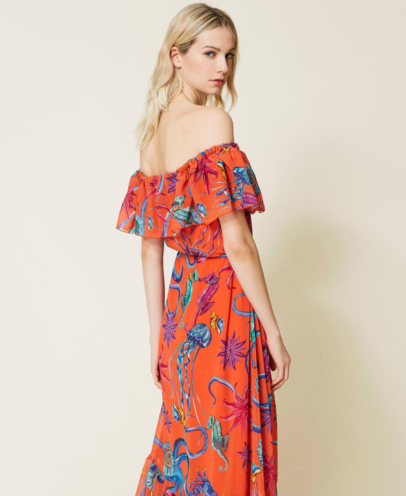 Printed georgette long dress