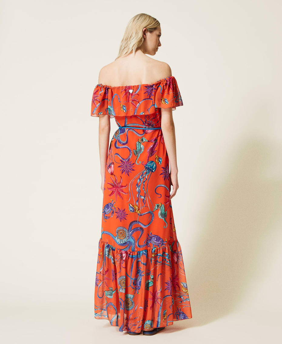 Printed georgette long dress